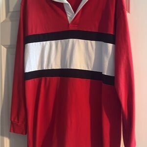 Forever 21 Red, White & Black Rugby-Style Pullover